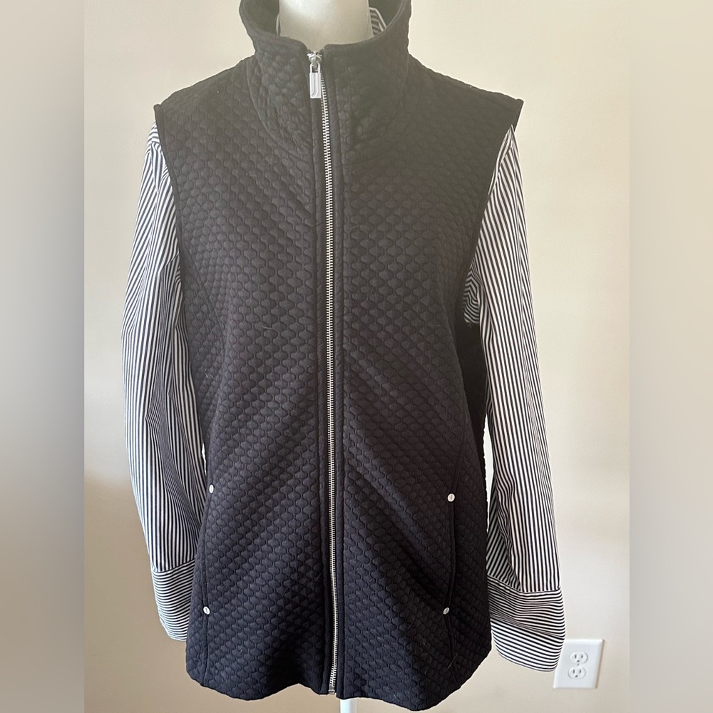 Jones New York Signature Black Zip Vest Sz XL EUC